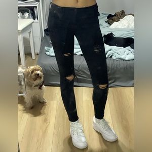 Black Distressed Skinny Jeans